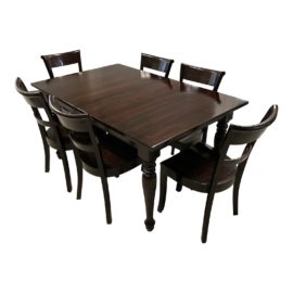 Crate & Barrel Kipling Extension Dining Table + Six Dining Chairs Set. Original Price: $1,800