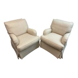 Sunrise Home Lee Industries Custom Swivel Chairs, a Pair. Original Price: $5,600