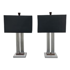 Contemporary Deco Inspired Table Lamps - a Pair