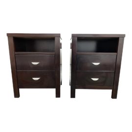 Ligna Furniture Espresso Two Drawer Nightstand - a Pair
