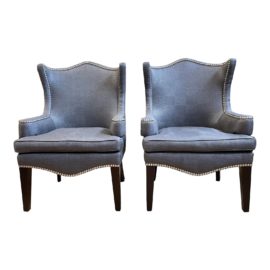 Jonathan Rachman Custom Wingback Chairs - a Pair