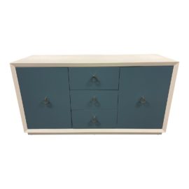 Custom Hollywood Regency Blue + White Sideboard