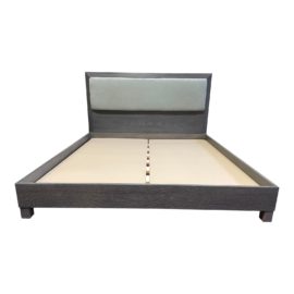 Eastern King Custom Design Velvet + Wood Bed Frame