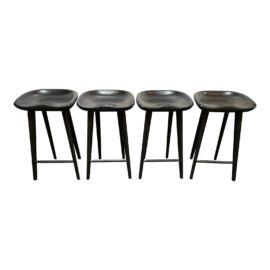 Design Within Reach BassamFellows Tractor Counter Stools, Set of Four. Original Price: $5,100
