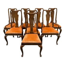 Baker Furniture Set of Eight Velvet Chairs