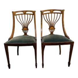 Antique Pair of Hepplewhite Balloonback Side Chairs