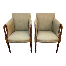 Vintage Southwood Connoisseur Sheraton Arm Chairs, a Pair