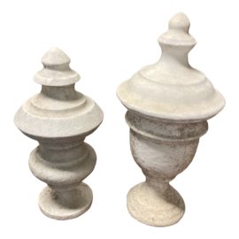 Rustic Stone Small + Large Urn Vessels - a Pair