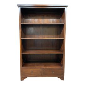 Vintage Indonesian Old Growth Teak Bookcase