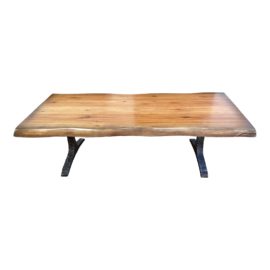 Organic Modern Live Edge Wood + Iron Coffee Table