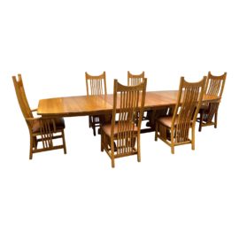 Woodworks Cape Cod Extension Table + Six Chairs Dining Set. Original Price: $6,000