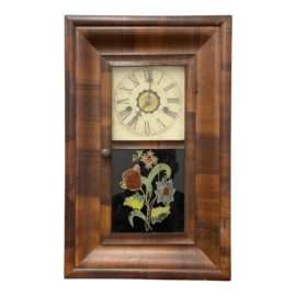 Vintage Wooden Flower Motif Wall Clock