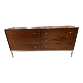 Room & Board Delano Six Drawer Espresso + Stainless Steel Dresser. Original Price: $1850