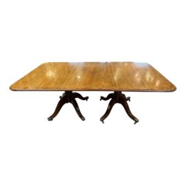 Woodgrain Burton Change Vintage Twin Pedestal Dining Table. Original Price: $8,000