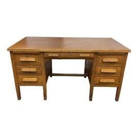 Mid 20th Century Standard Furniture Wood Teachers Desk