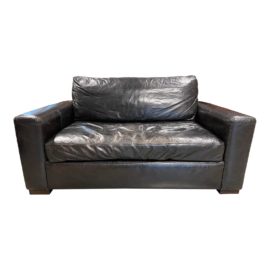 Restoration Hardware Leather Maxwell Loveseat. Original Price: $3,595