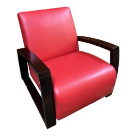 Modern Red Leather Armchair