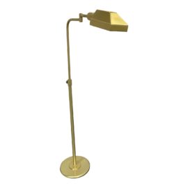 Contemporary Brushed Brass Pharmacy Style Floor Lamp