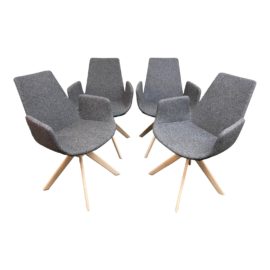 Soho Concept Eiffel Swivel Arm Chairs, a Set of Four. Original Price: $2,766
