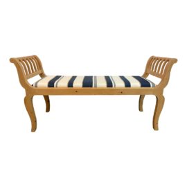 Traditional Upholstered Wood Bench