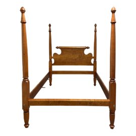 Queen Size 19th Century Empire Style Solid Maple Post Bed Frame. Original Price: $5,950