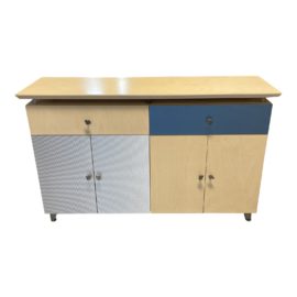 Ligne Roset Blue Maple + Aluminum Sideboard Cabinet