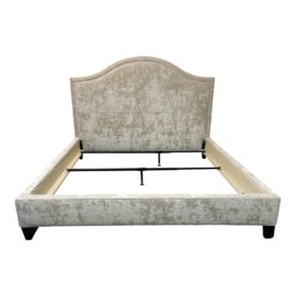 California King Lee Industries Flair Bed in Ivory Velvet. Original Price: $2,800