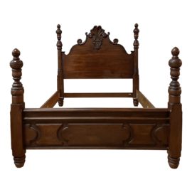 Queen Size Polo Ralph Lauren Mahogany Baroque Style Poster Bed