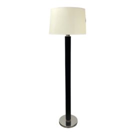 Contemporary Black Ridged Floor Lamp