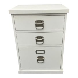 Pottery Barn Bedford Three Drawer File Cabinet, Antique White