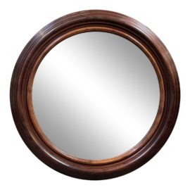 Vintage Baker Furniture Englomise Round Wood Wall Mirror