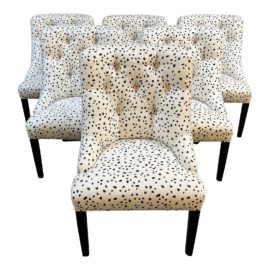 Jessica Charles Custom Tufted Dining Chairs, Set of Six