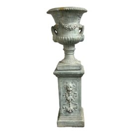 A. Silvestri Co. Neo Classical Green Stone Column + Urn
