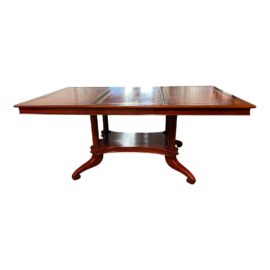 C. Mariani Antiques Leather Blotter Extension Dining Table. Original Price: $35,000