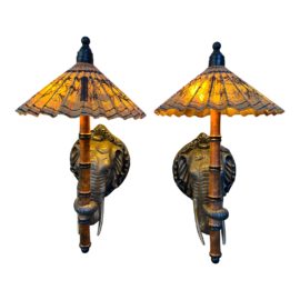 Frederick Cooper Safari Collection Elephant Sconces, a Pair