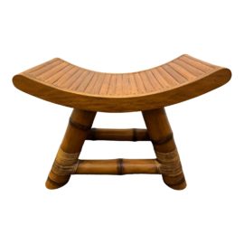 Vintage Budji Layug Bamboo Saddle Stool