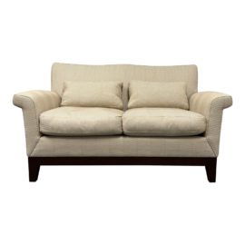 Ted Boerner Intermezzo Beige Chevron Two Seater Loveseat
