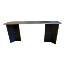 Restoration Hardware Contemporary Faux Stone + Brass Console