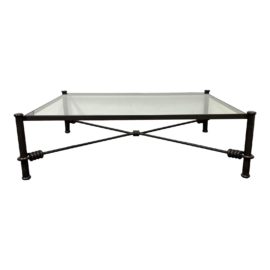 Contemporary Metal + Glass Coffee Table