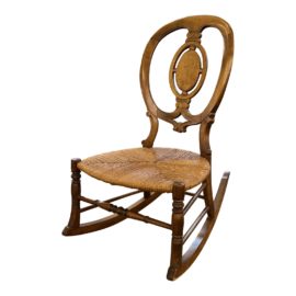 Antique Medallion Back Wood Rocker