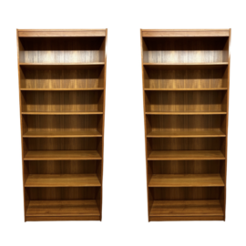 Pair of Scandinavian Designs Teak 6 Shelf Bookcases