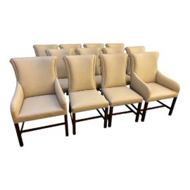 Rose Tarlow Melrose House Yeats Leather Dining Chairs, Set of 12. Original Price: $41,000
