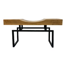 Organic Style Wood + Metal Scoop Bench