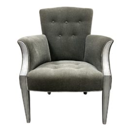 Antique Style Grey Velvet Tufted Side Chair. Original Price: $1,755