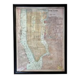 Timothy Oulton Monumental Artline Black Oak Framed New York City Map. Original Price: $3,146