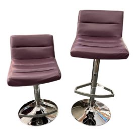 Modern Purple Zuri Adjustable Barstools, a Pair