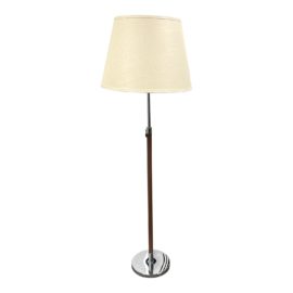 Ralph Lauren Leather Wrapped Chrome Floor Lamp