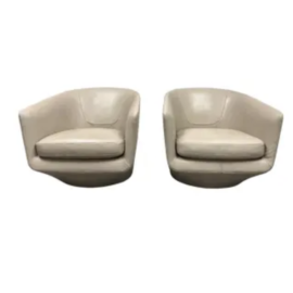 Design Within Reach Bensen U-Turn Swivel Chairs, a Pair. Original Price: $6,204