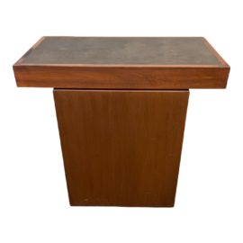 Custom Brass + Wood Pedestal Console