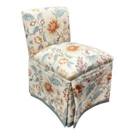 Custom Chintz Skirted Slipper Chair